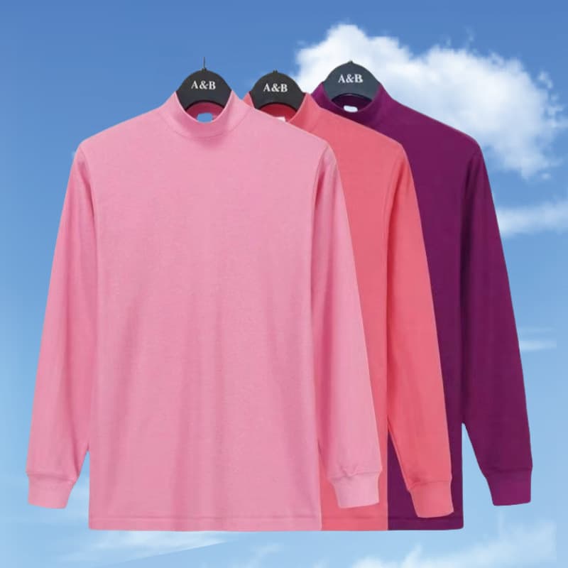 Autumn/Winter Middle-aged and Elderly Women's Pure Cotton Undershirt, Mother's Cotton Knit Top, Grandma's Full Cotton Plus Size Loose Warm Top