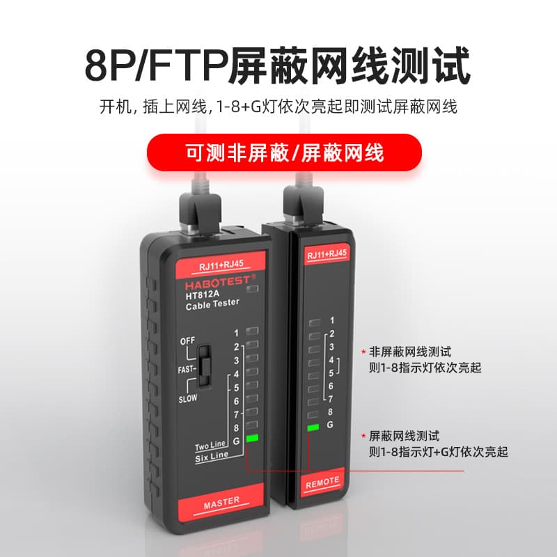HABOTEST Factory Store HT812A Landline Telephone Network Cable Tester RJ45 Wire Continuity Detector