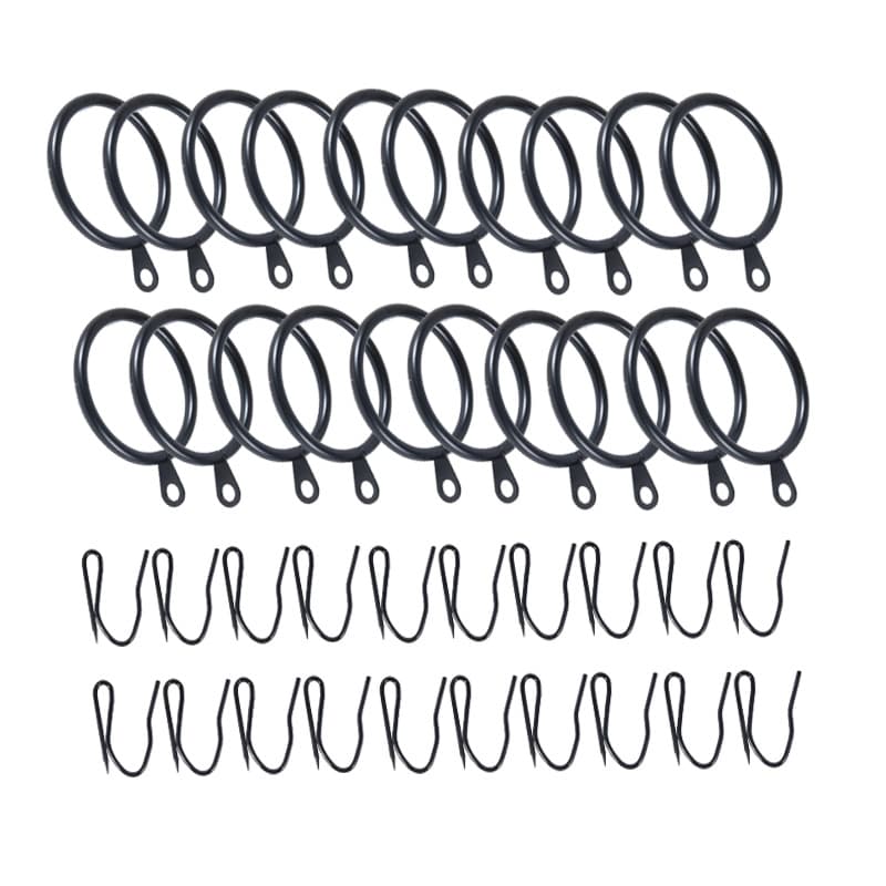 Cross-border Black Curtain Ring Roman Shower Curtain Ring Gasket Ring with Large Pointed Hook Hanging Ring Sealed Curtain Accessories