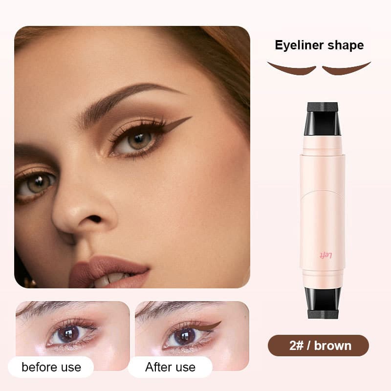 Cross-border PAGE VINE Long-lasting Waterproof All-in-One Liquid Eyeliner Double-ended Stamp Eyeliner