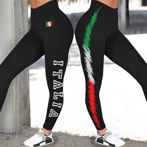 Cross-Border European and American High-Waisted Double-Ring Gold-Printed Yoga Pants Versatile Tight-Fitting 2025 New Hip-Lifting Women's Pants