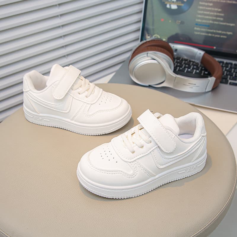 Children's white sneakers, spring and autumn style, boys' shoes, girls' white sneakers, soft soles.