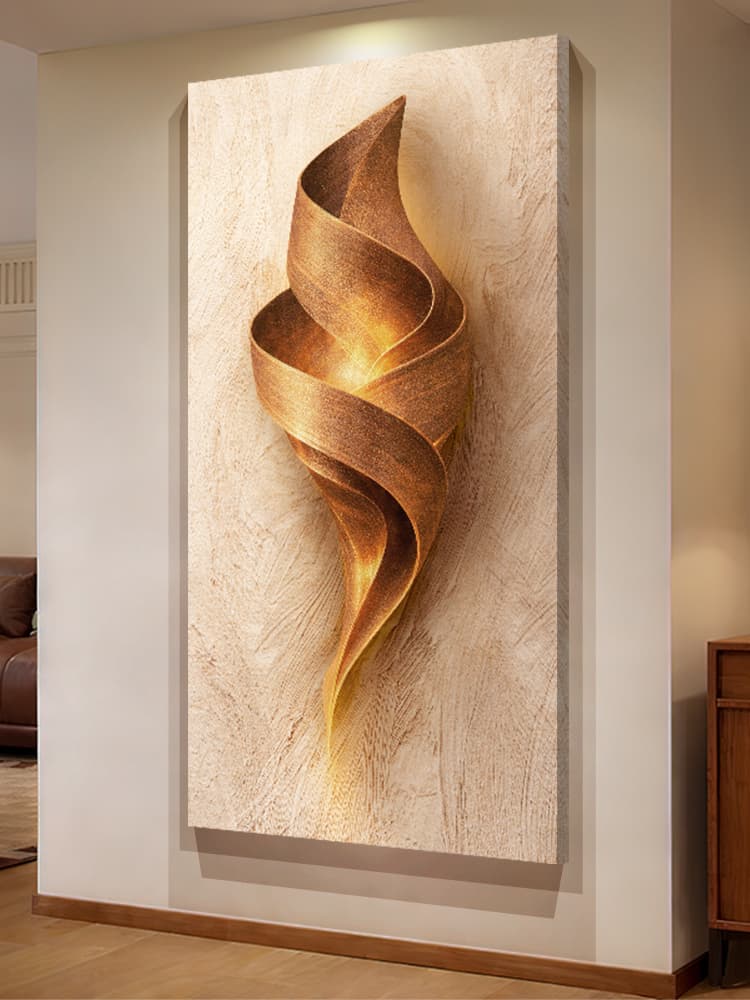 Medieval-Style Abstract Art Entrance Hall Decorative Painting with a High-End Feel, Relief Three-Dimensional Wall Art for Corridors and Hallways