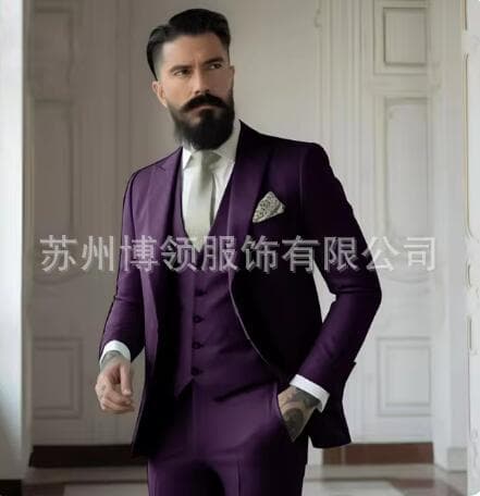 Amazon Men's Suit Set Casual Business Blazer Slim Fit Wedding Tuxedo 3-Piece Banquet Groomsmen Suit