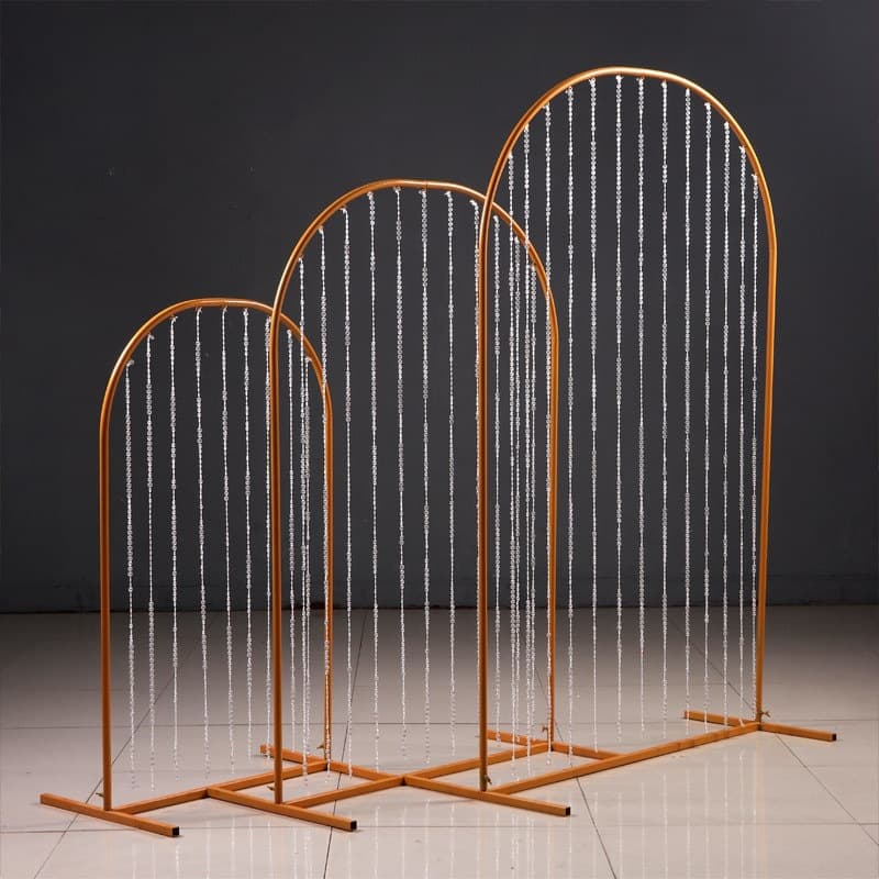 Wedding Props: High Mountain and Flowing Water Themed Sequin Iron Art Frame, Wedding Decoration, Beaded Curtain, Arch-Shaped Rainbow Path Guide