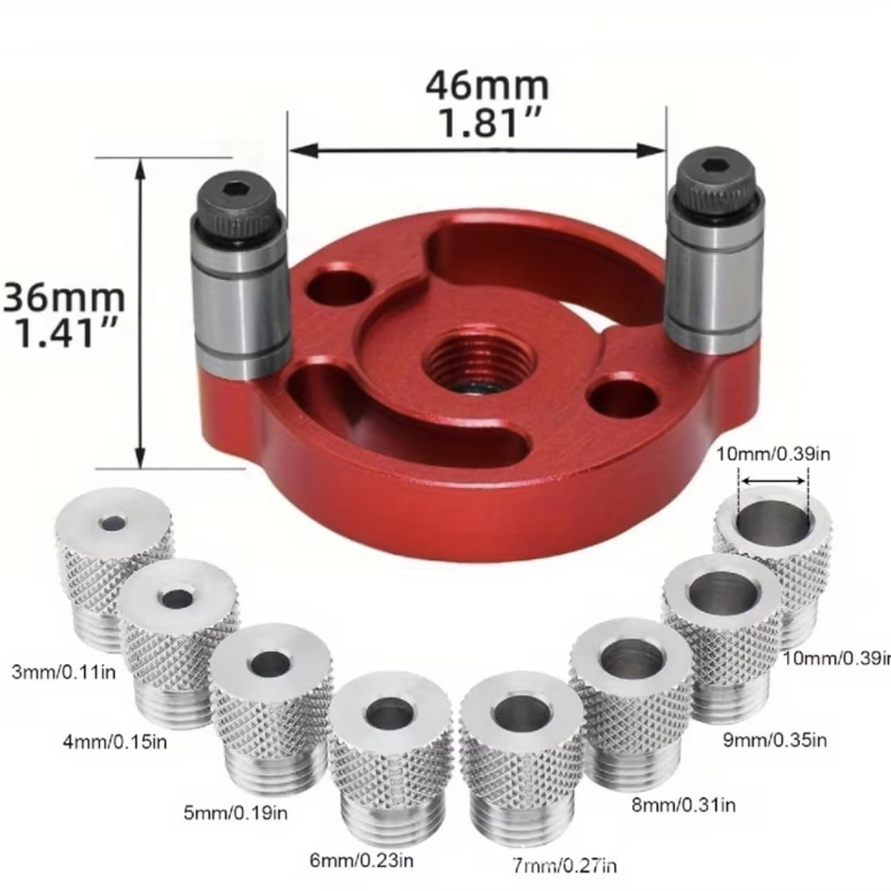 Woodworking Vertical Hole Drilling Guide 3-10mm Dowel Jig Center Locator for Board Joinery
