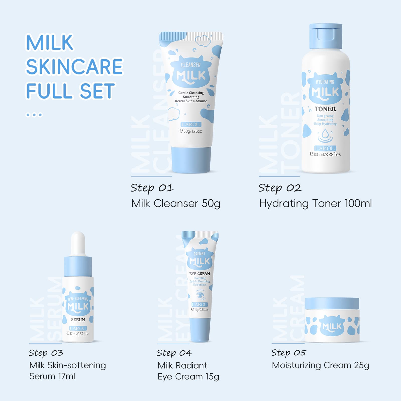 New cross-border product: LAIKOU Milk Moisturizing Cream 25g, nourishing face cream, factory direct stock, dropshipping available.