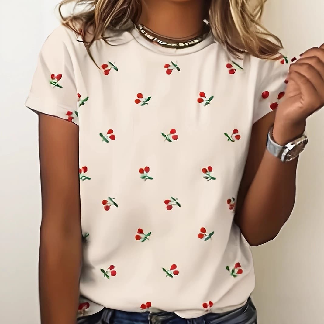 Amazon Independent Station Cartoon Dog Summer New Round Neck Loose Short Sleeve Retro Casual T-Shirt Women