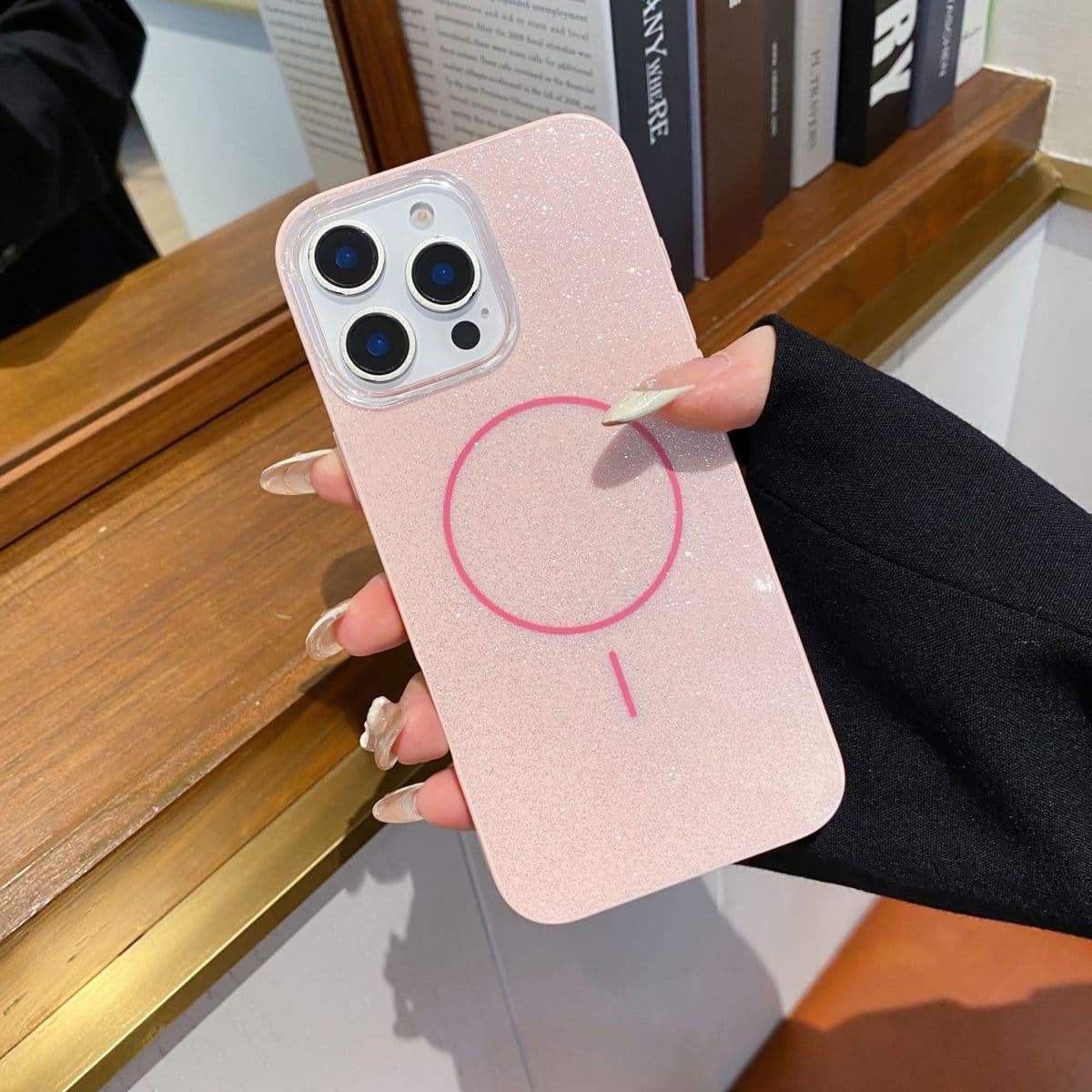 Star Glitter Slim Magnetic PC Hard Case for iPhone 16, iPhone 15 Pro, 14, 13