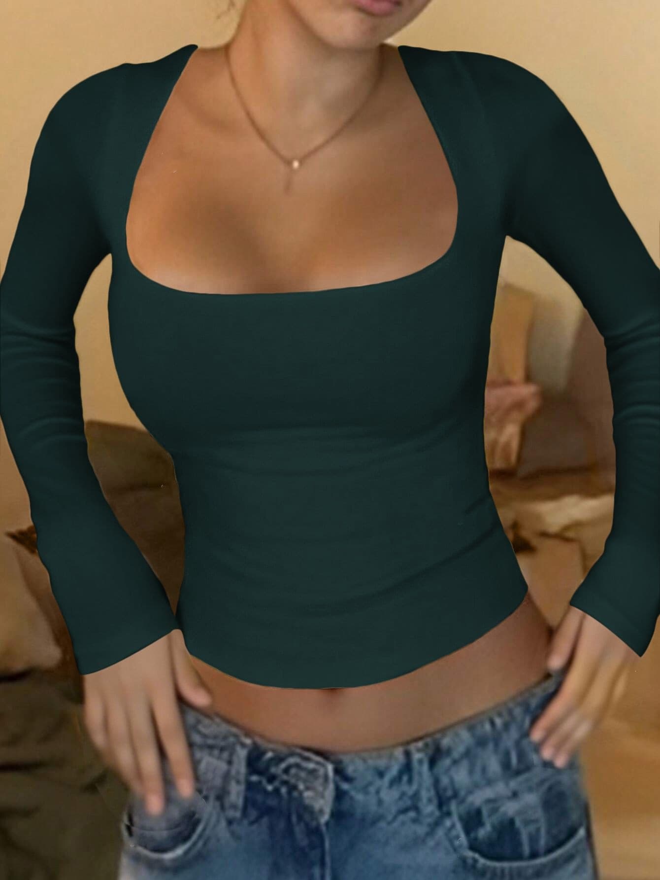 Women's Long Sleeve Slim Fit Vest T-Shirt Y2K Style 2025 Fall Winter