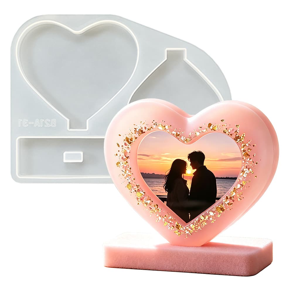 DIY Heart-Shaped Seashell Photo Frame Epoxy Mold - Valentine's Day Gift, Desktop Ornament - Amazon Exclusive
