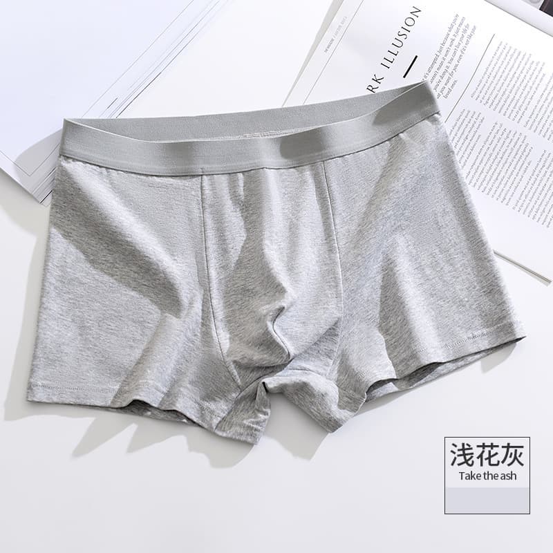 Men's Antibacterial Boxer Briefs Loose Summer Mid Waist Plus Size Breathable Cotton