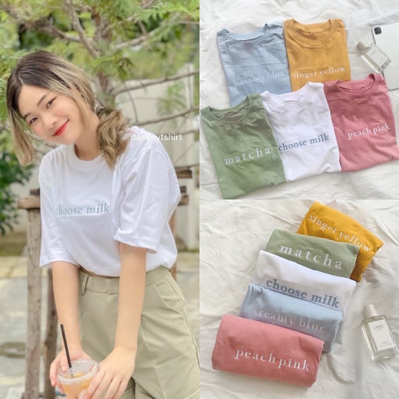 Korean Summer Loose Round Neck Short Sleeve T-Shirt Women Letter Embroidery Top