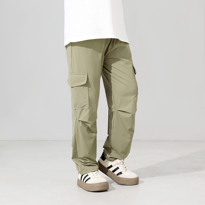 Summer Korean style new boys' outdoor mosquito-proof long pants, big kids' quick-drying ice silk cargo pants, girls' pants wholesale.