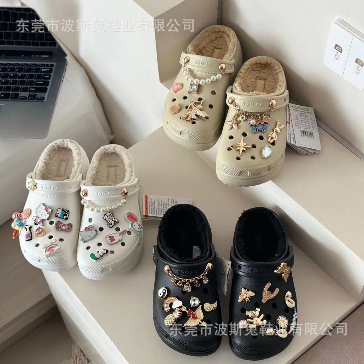 Cross-border E-commerce Clog Shoe Charms Mall Same Style DIY Shoe Accessories Textured Metal Hardware Rhinestone Decorative Buckle