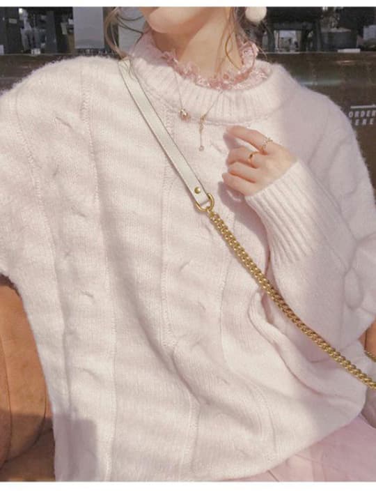 Cozy Gentle Soft Milk Blue Knit Top Japanese Soft Cable Knit Sweater Women Spring Autumn Winter Loose Outerwear