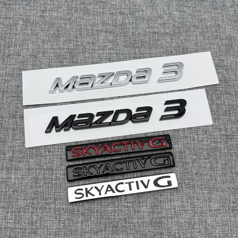 For Overseas Mazda 3 Rear Emblem Black Warrior SKYACTIVG SKYACTIV Trunk Badge Sticker