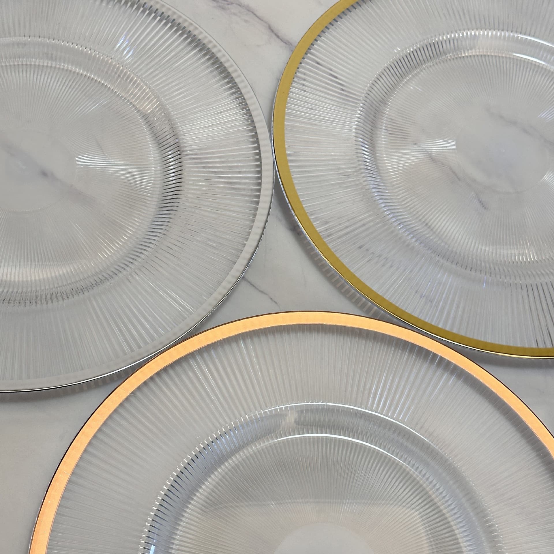 Wedding Hotel Party Transparent Craft Decorative Plastic plate Spray Painting Plating Disc charger plate