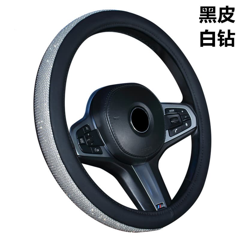 Steering wheel cover car handle set car interior decoration supplies rhinestone steering wheel cover medium code cross-border