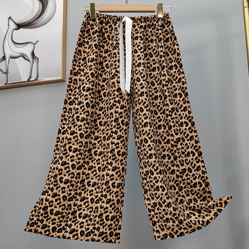 2025 Trendy Cotton Silk Sleep Pants for Women, Plus Size Loose Wide-Leg Pants with Cartoon Print, Homewear Pants Suitable for Outdoor Wear