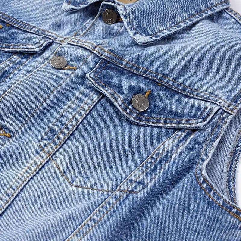 Spring/Autumn Denim Vest for Men, Slim Fit, Ripped, Korean Retro Style, Casual Sleeveless Jacket, Plus Size Vest