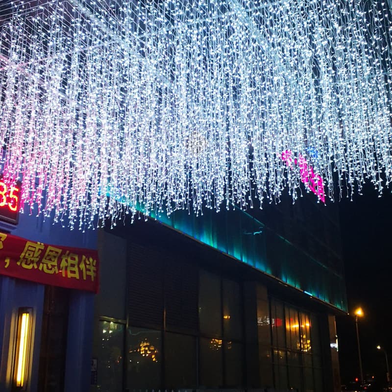 Outdoor LED Ice Light Curtain, Waterfall Lights, Starry Sky String Lights for Stage, Room, Festival Decoration