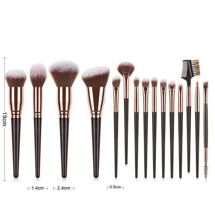 15-Piece Makeup Brush Set Amazon Cross-Border New Model Unboxed Wholesale from Manufacturer 15-Piece Makeup Brushes