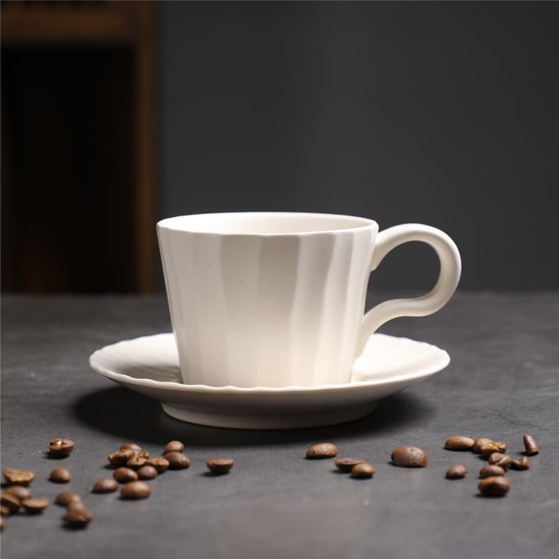 Vintage Rustic Stoneware Coffee Cup and Saucer Set Afternoon Tea Coffee Cup Creative Mug Cross-Border Supply Ceramic Breakfast Cup