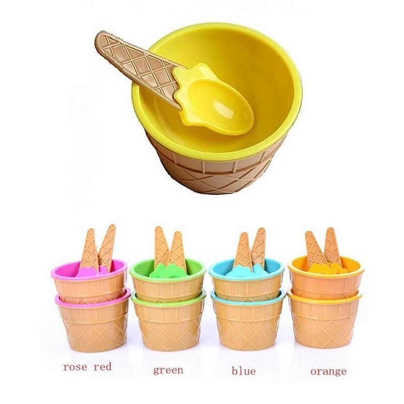 Export Product 200ML Dual Color Ice Cream Cup, Double Layer Plastic Ice Cream Cup, PP Dessert Cup