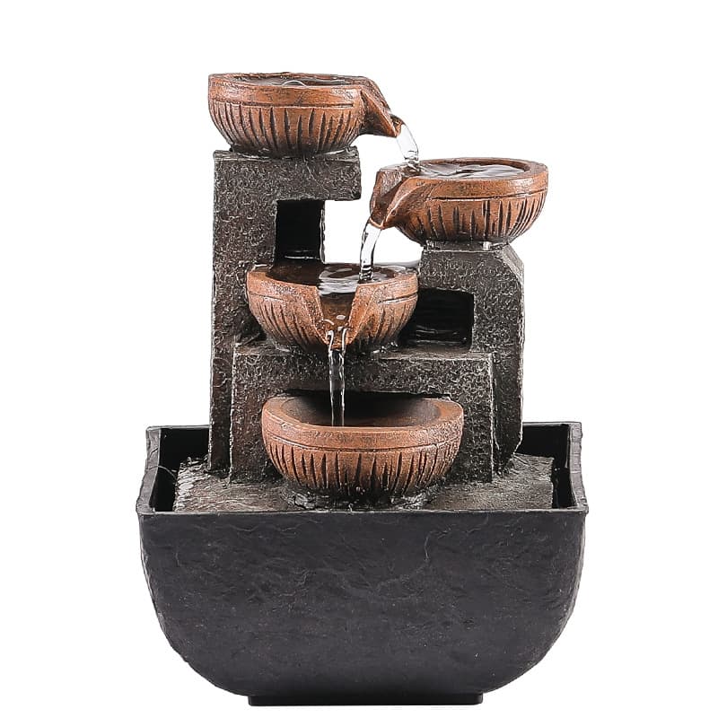 Xintianquan Fortune Automatic Flowing Water Decoration with Recirculating Water, Chinese-style Tea Table, Office Desk Ornament, Living Room Home Decor