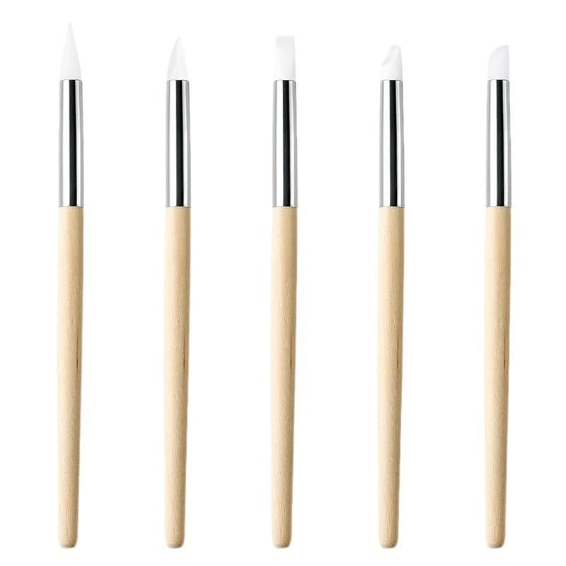 Nail art silicone brush needle for drawing flowers and rhinestones, embossing polymer clay carving and rhinestone setting, Jinxian pull line pen