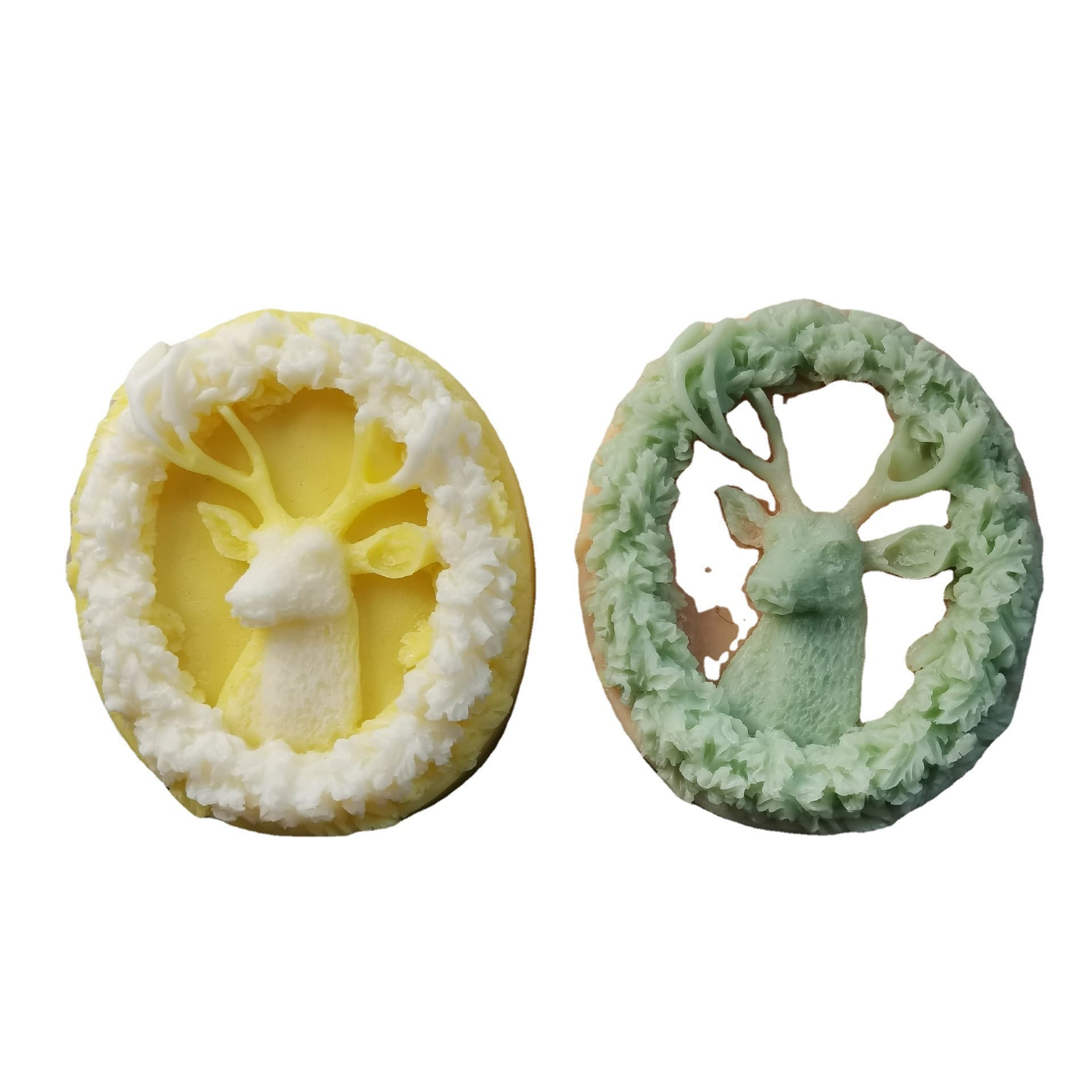 Christmas Wreath Reindeer Aromatherapy Candle Christmas Gift Handmade Soap Silicone Mold DIY Gypsum Decoration