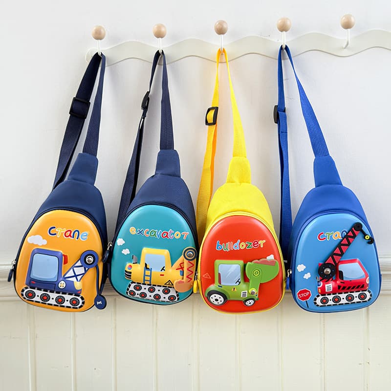 Crossbody Kids Mini Chest Bag, Boy Cartoon Cute Single Shoulder Crossbody Bag, 3D Stereo Hard Shell Coin Backpack, Trendy