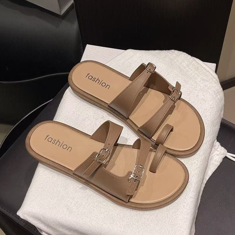 New Summer Flat Woven Slide Sandals for Women 2025 Outdoor Vacation Beach Sandals Open Toe Flat Slide Sandals