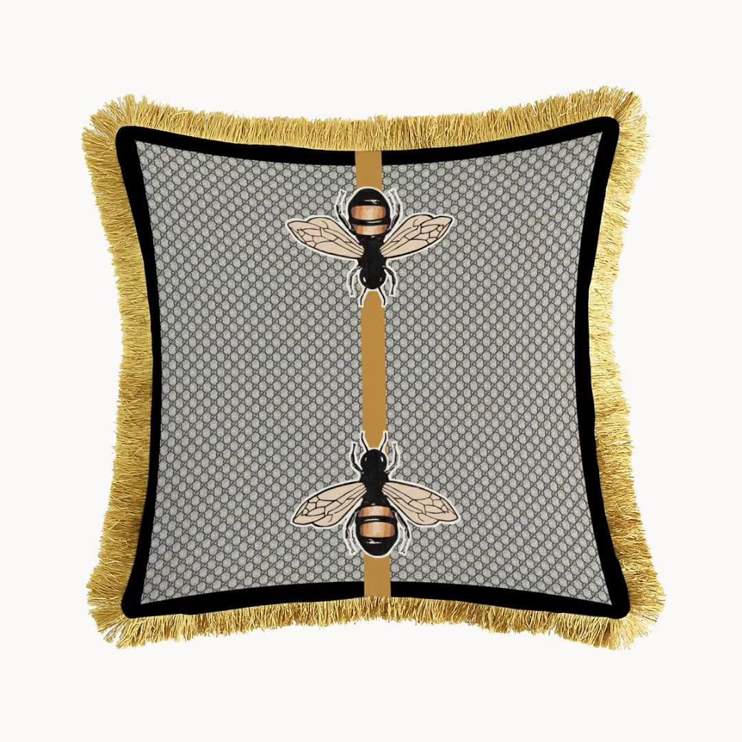 Cross-Border Luxury Fashion Tiger Print Throw Pillow Showroom Villa Model Living Room Sofa Decorative Tassel Cushion