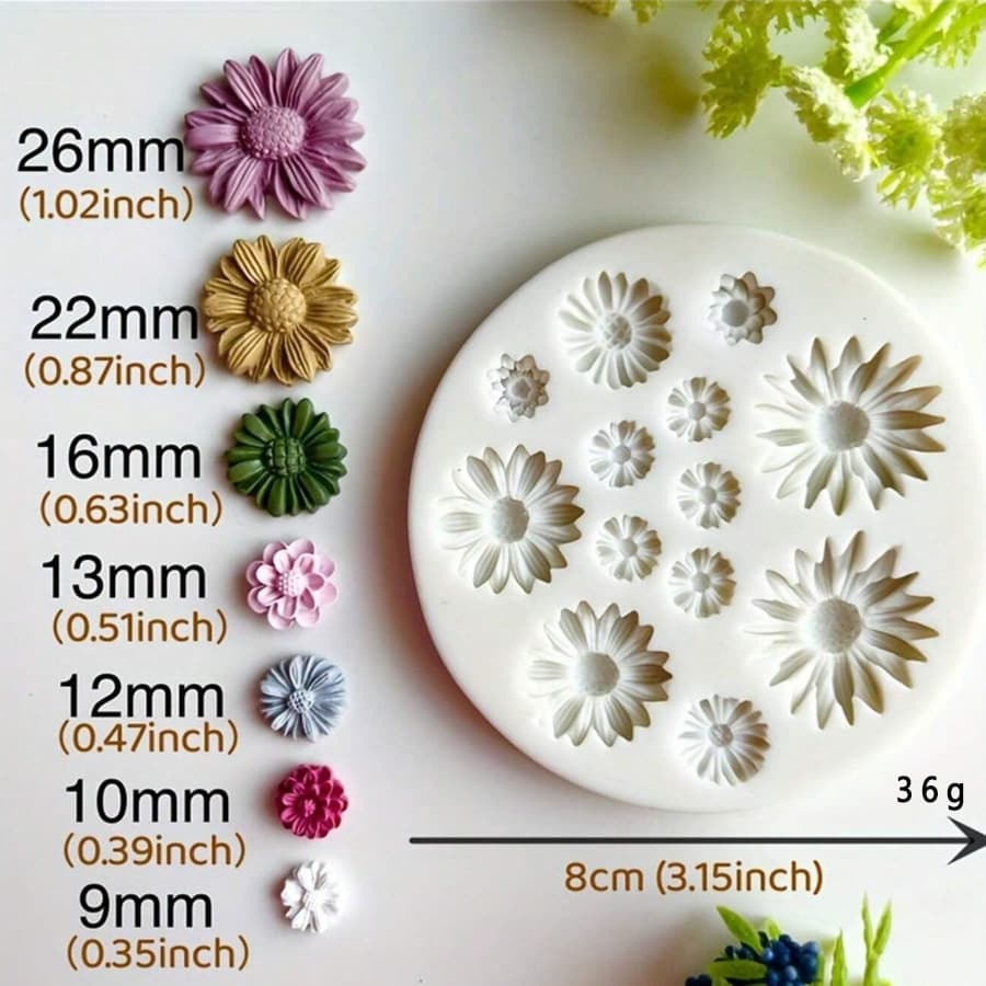 DIY Small Daisy Rose Chrysanthemum Plumeria Resin Glue Cake Decoration Handmade Soap Pendant Clay Tools