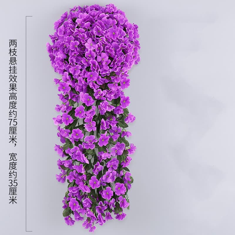 Artificial Simulation Purple Violet Vine Indoor Decorative Wall Hanging Fake Flowers for Living Room Ceiling Hanging Plant Simulation Flowers