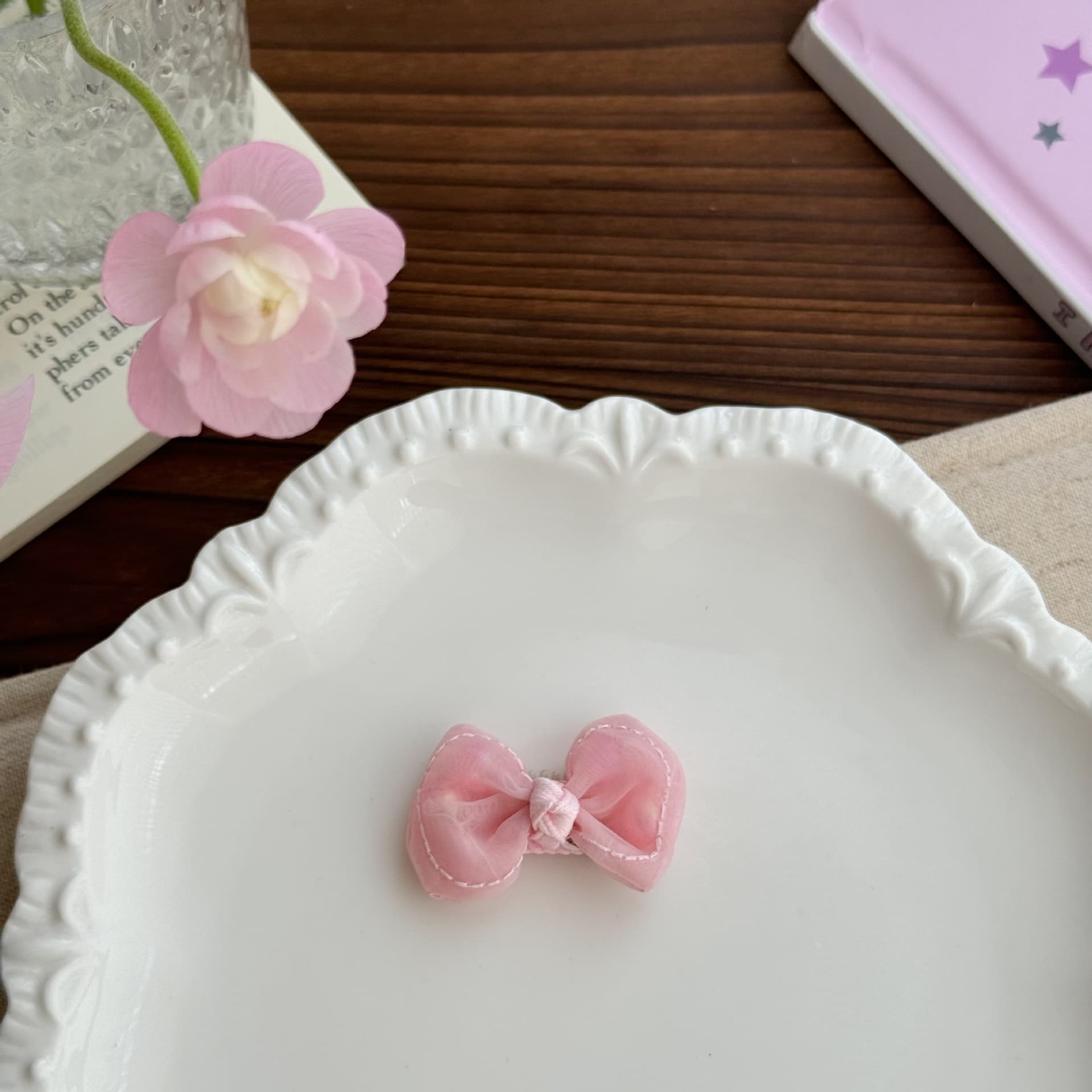 Dog Hair Clip Bow Rhinestone Maltese Pet Headpiece Puppy Clip Nose Bridge Clip Original Design