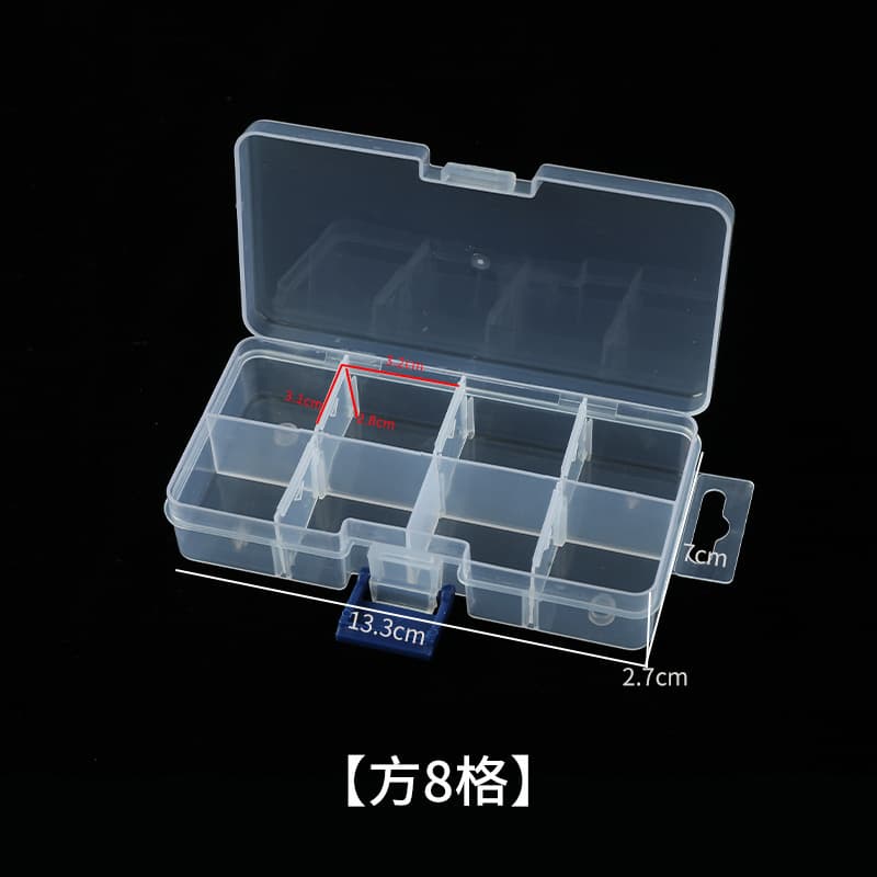 Segmented Storage Box Transparent Plastic Box for Parts Desktop Decoration Bead Storage Plastic Sorting Box Snap Lid Packaging