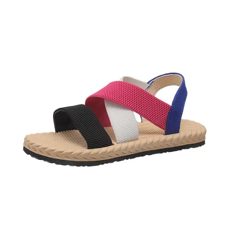Lightweight Soft Sole Sandals for Women 2024 Summer Flat Roman Sandals Women Round Toe Breathable Beach Sandals