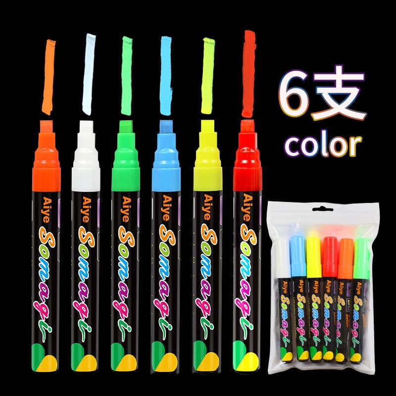 Electronic Fluorescent Board Pen, Erasable Glow Board Marker, Blackboard Sign Pen, POP Pen, Water-Based Fluorescent Pen