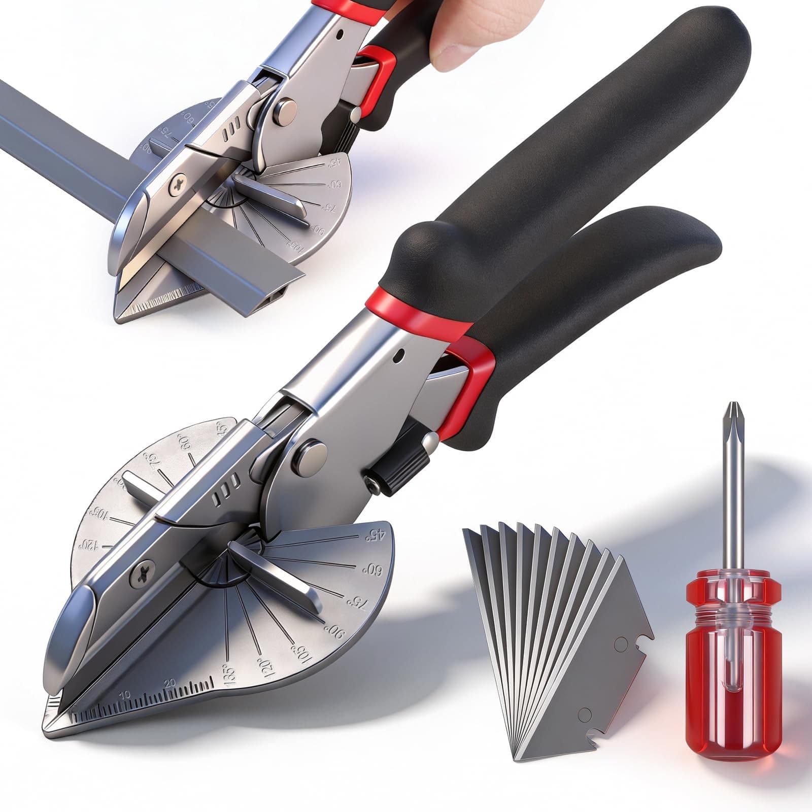 Angle Cutter for 45° and 90° Right Angle Cable Tray Scissors, Universal Multi-Function U-Shaped Edge Banding Woodworking Card Strip