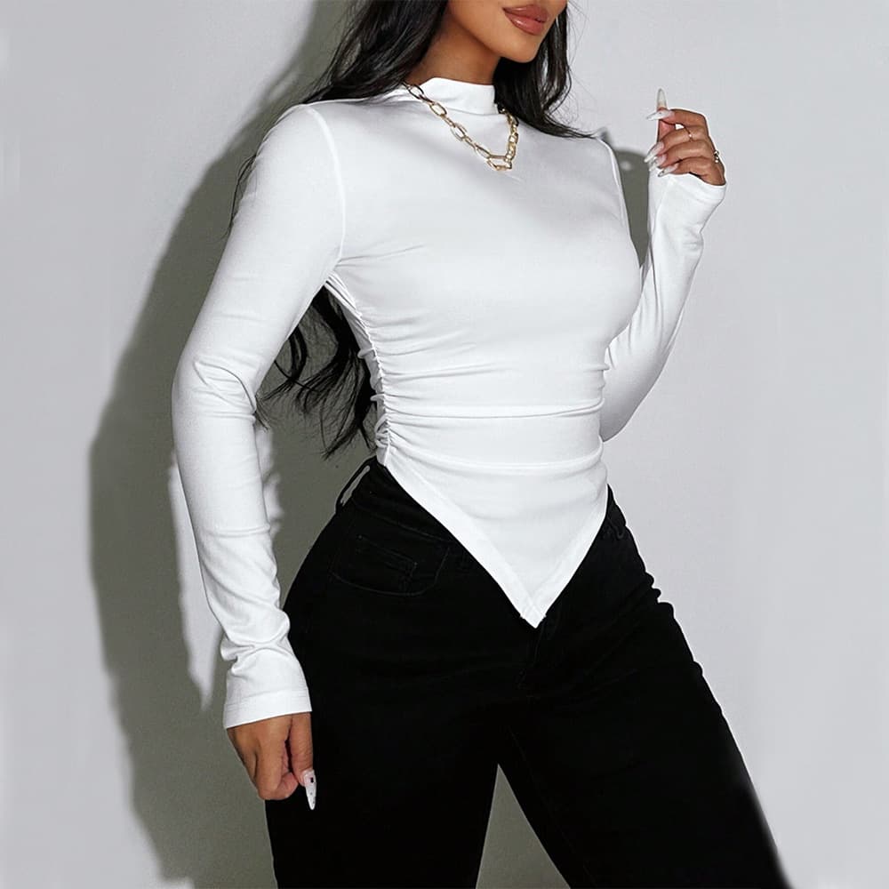 International Station Hot Selling Women's Simple Pure and Alluring Style T-Shirt Spring/Summer High-Class Slim Fit Short Top
