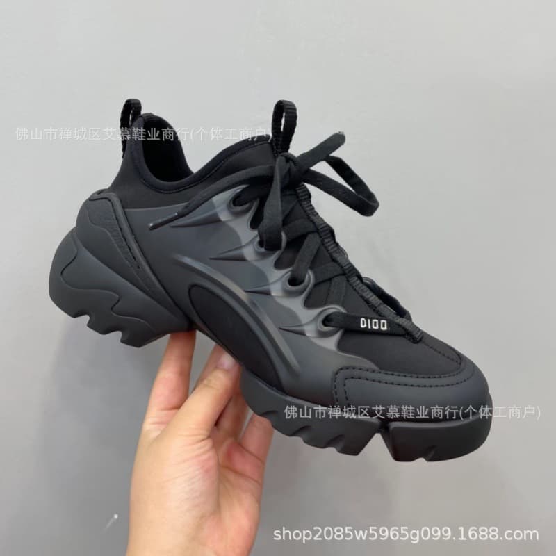 D Style Dad Shoes Spring Lace-up Thick Sole Heightening Nude Loafers Ins Breathable Mesh Sneakers