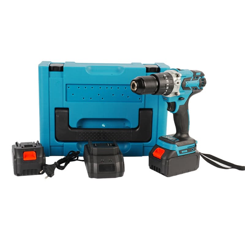 Makita-Style Plug-In Lithium Battery 13mm Brushless Electric Drill 21V High-Power with Impact Function for Home Auto Repair Tools Rechargeable Drill