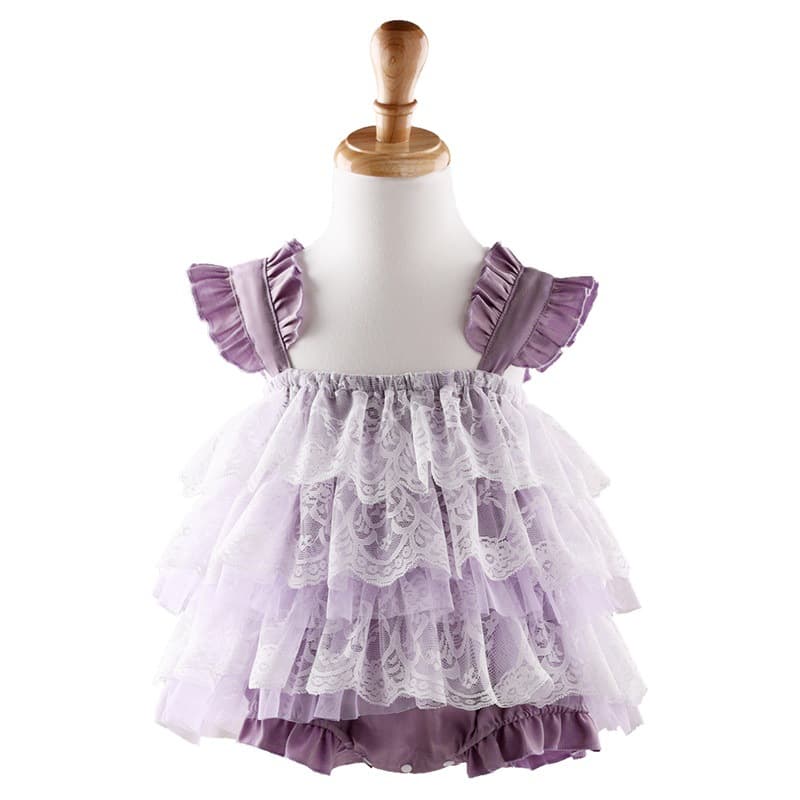 Children's Day Gift Girls Summer New Baby Girl Vacation Lace Mesh Children's Triangle Bodysuit