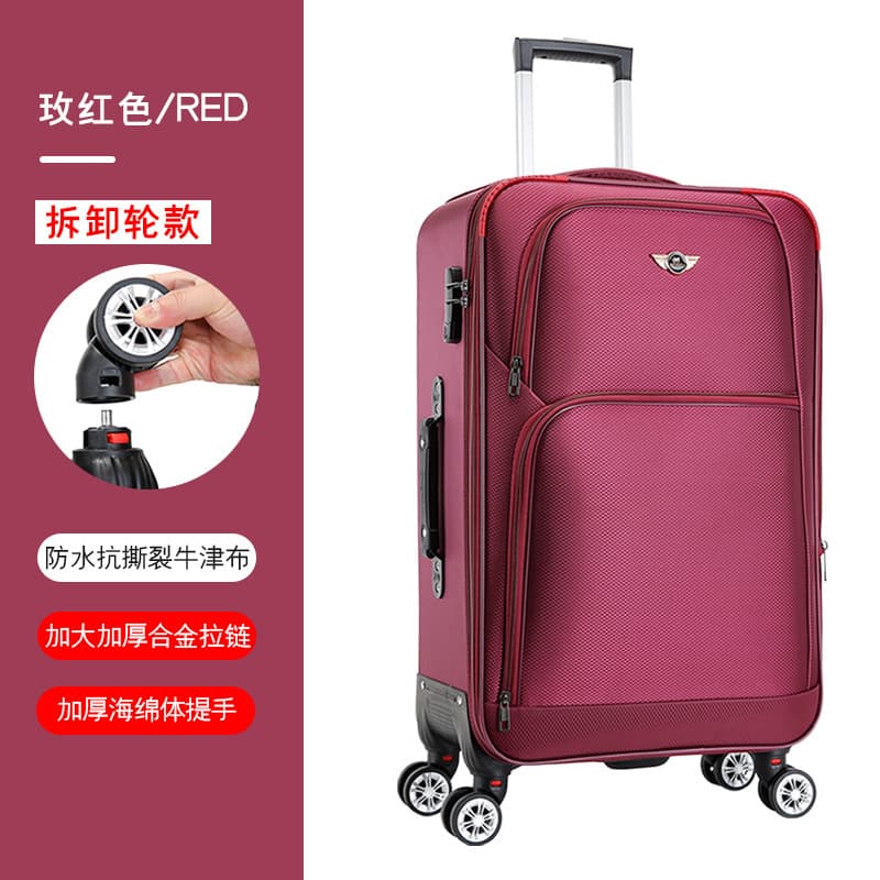 Luggage Trolley Case for Men and Women Oxford Cloth Travel Suitcase Lightweight 20-inch Carry-on with Password Lock
