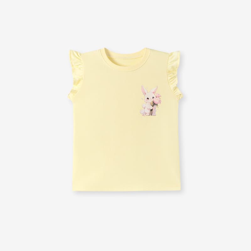 Little Maven Summer Short-Sleeve T-Shirt, Cute Cartoon Bunny Children's Top, European and American Style Baby Top