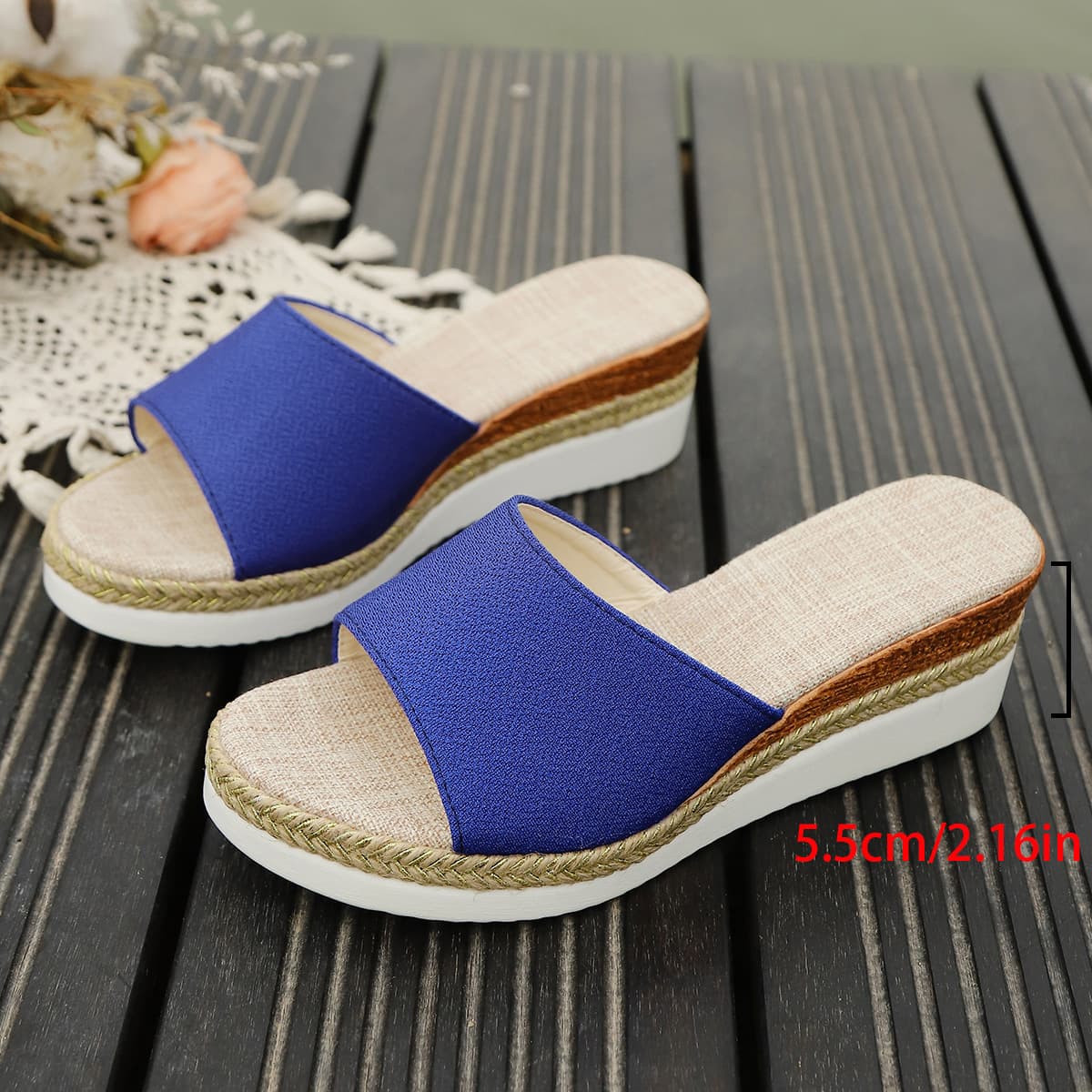 Women's wedge sandals, 2025 Spring/Summer new style, European and American style, thick sole, casual beach peep-toe sandals.