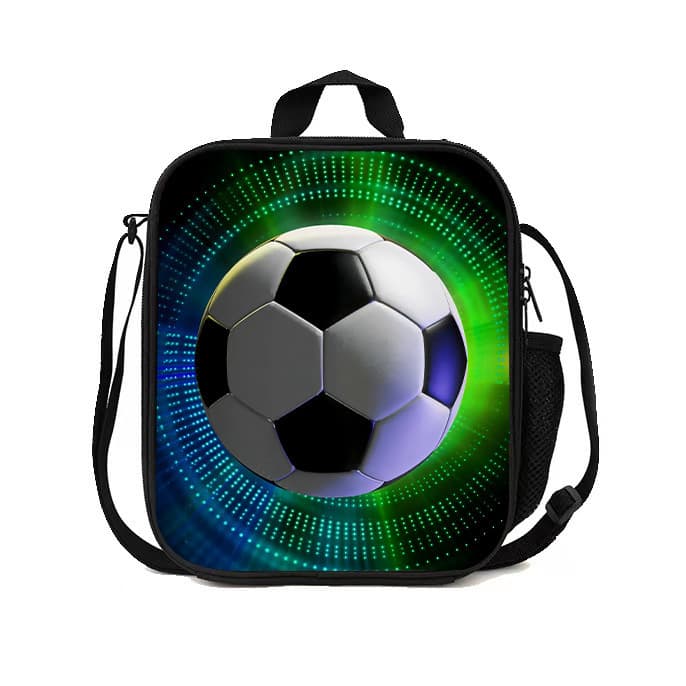 New Cross-Border Football Basketball Print Pattern Personalized Crossbody Bag Kids Lunch Bag Lunch Box Bag Student Meal Bag